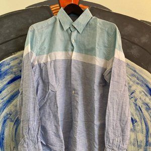 Stone Rose Color Block and Stripe shirt in Teal, White and Blue Size 3